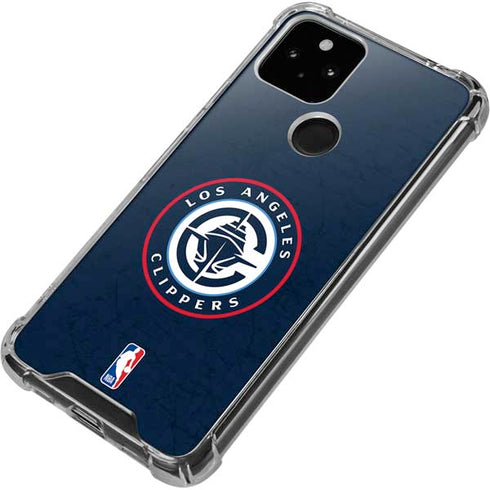 NBA Los Angeles Clippers Distressed Blue Google Pixel 5a 5G Clear Case